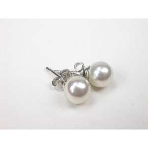 Pendientes perla blanca