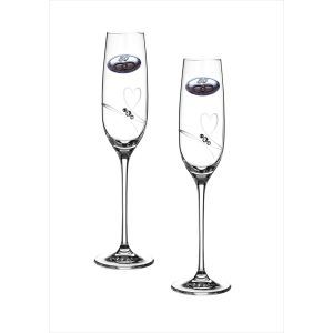 Juego 2 Copas de Cristal GA4241C Corazón/Circonitas/50 Aniversario
